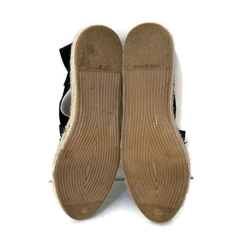 Alpargatas cunha de juta Bettye Muller feitas na Espanha tiras tamanho 38 lona EUA 7,5 - Imagem 4 de 4