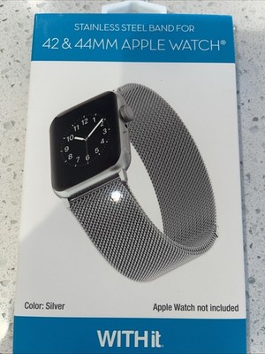 WITHit Apple Watch Band Stainless Steel 42mm/44mm Silver