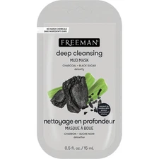 FREEMAN Charcoal & Black Sugar Mud Mask Detoxifying Facial Treatment 0.5oz
