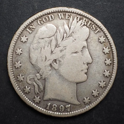 1897  *P*  BARBER SILVER HALF DOLLAR  ***NICE*** FREE SHIPPING   C2149