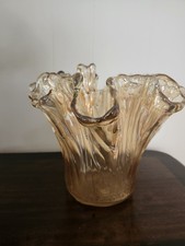 Large Murano Glass Ruffle Vase