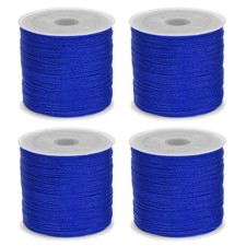 4 Rolls Nylon String Cord 45 Yards 0.8mm Nylon Cord Beading Cobalt Blue