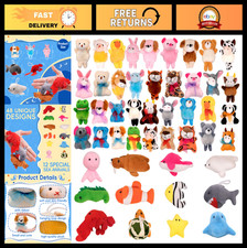 48 Pack Small Sea Animal Plush Toys - Birthday Party Favors, Classroom Prizes, G