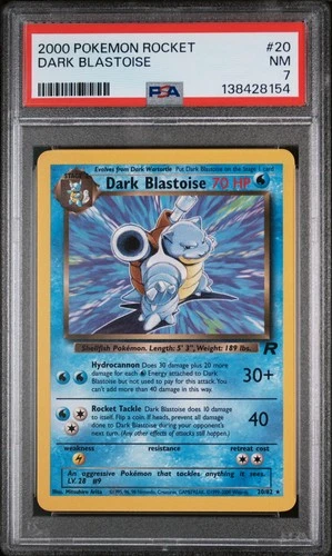 2000 POKEMON ROCKET #20 DARK BLASTOISE PSA 7