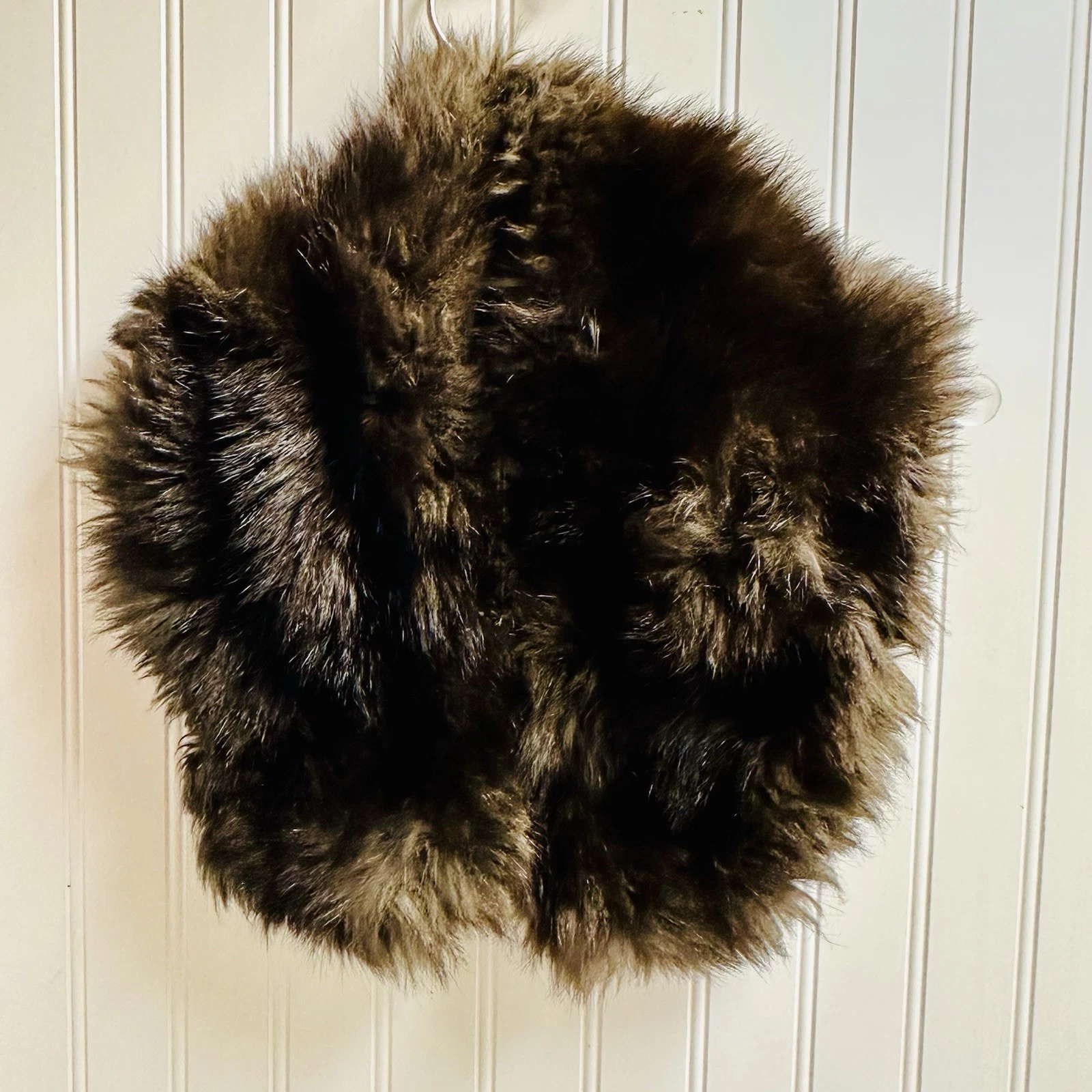 VTG Dark Brown Mink Stole Fur Collar Fur Scarf Fur Wrap Shawl Neck Warmer 30”