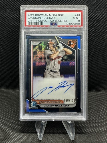Jackson Holliday 2024 Bowman Mega Blue Refractor Auto /150 PSA 9 - Bild 1 von 2