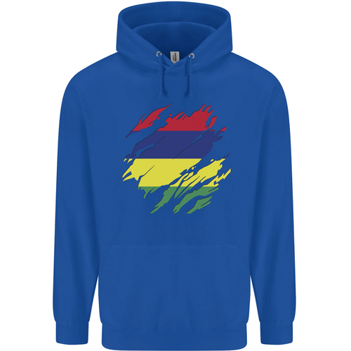 Torn Mauritius Flag Mauritians Day Football Childrens Kids Hoodie - Picture 9 of 12