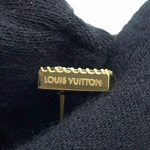 LOUIS VUITTON Earrings Gold GP Rhinestones LV Logo M00609