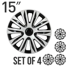 4Pcs 15" Wheel Covers Snap On Hubcaps Full Hub Caps Fit For R15 Tire & Steel Rim