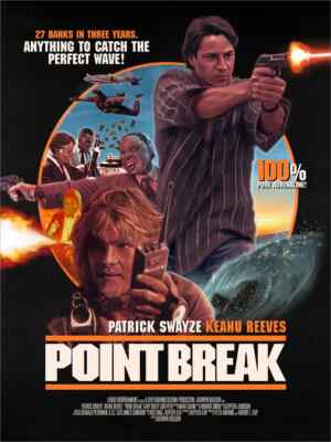 Point Break 1991 Keanu Reeves Patrick Swayze Giclee Poster Print 18x24 ...