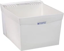 Mustee 19W UTILATUB Laundry TUB Wall, White,	24.50 L x 21.00 W x 16.00 H