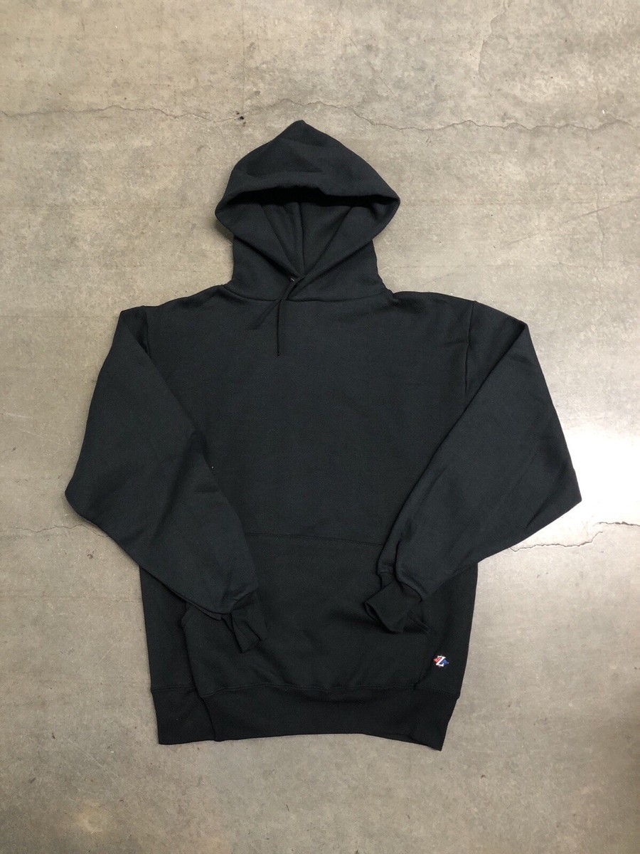 Vintage 90's Jerzees Black Hoodie Sweatshirt Blank Men's Medium