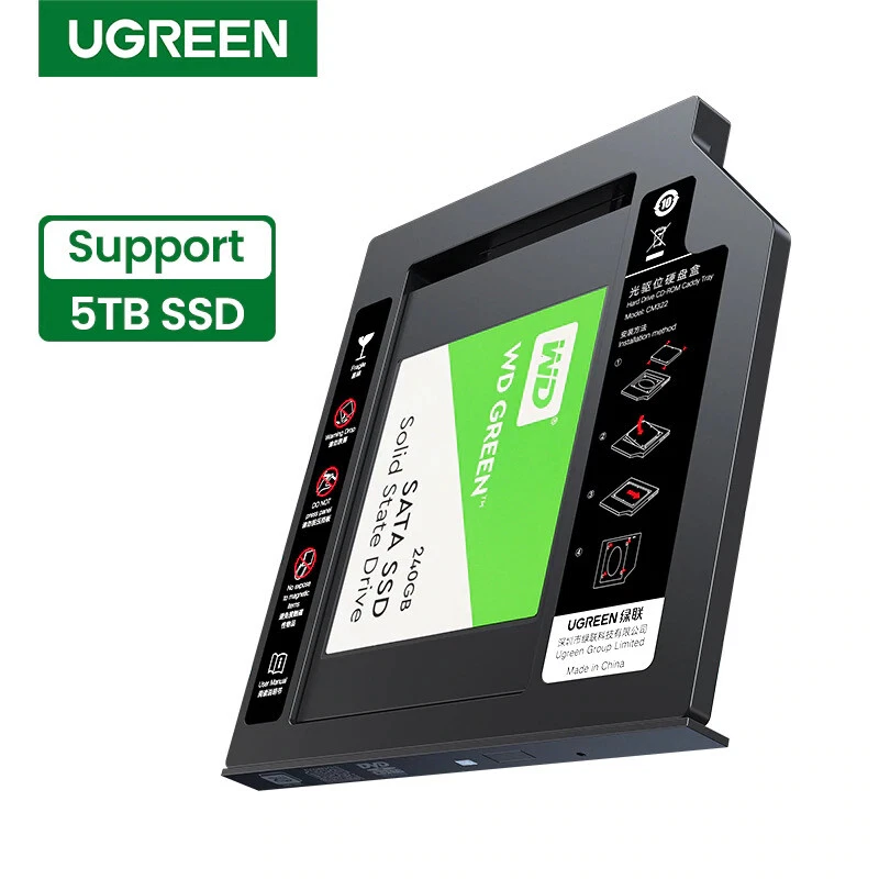 Ru fjerne stramt UGREEN Universal SATA 3.0 HDD Caddy for 2.5&#034; 5TB SSD Case Hard Disk  for Laptop | eBay