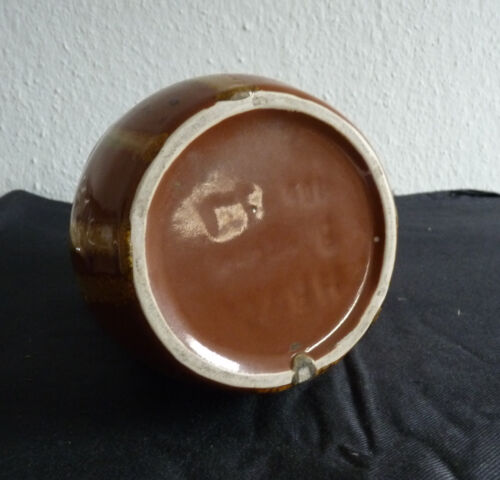 4- Henkel Vase Keramik JUGENDSTIL Reinhold & Co Bunzlau Laufglasur um 1910 - Bild 5 von 6