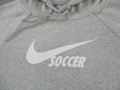 Nike Sweater Women Large Heather Gray Hoodie Fleece Varsity