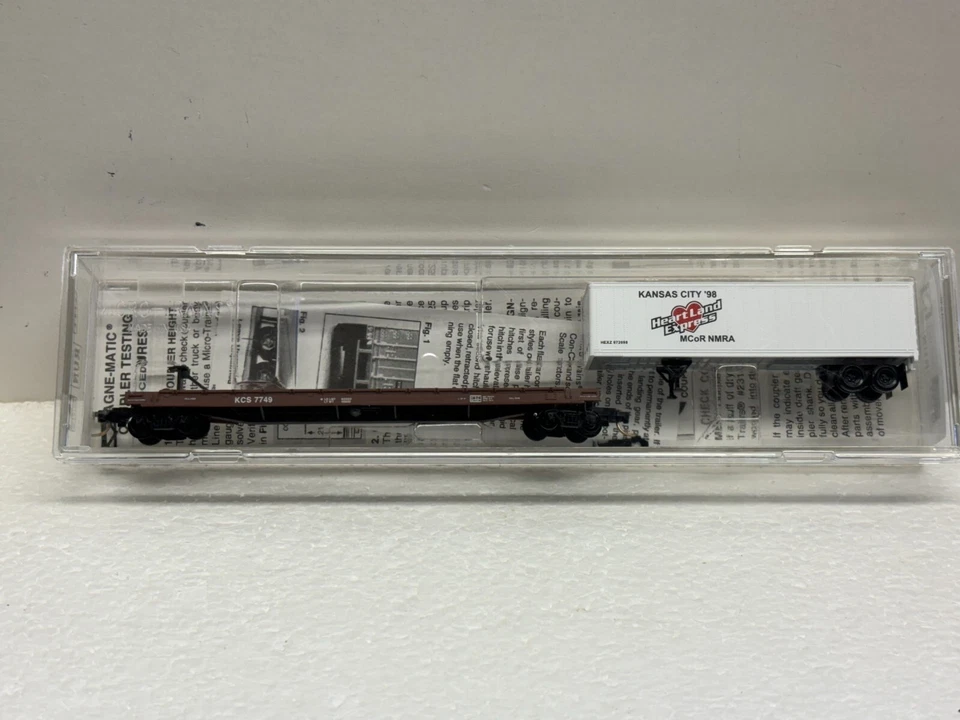 N Scale Micro Trains MTL Special Run 98-92 KCS 7749 Flat Car w/KC Trailer - Image 3 of 4