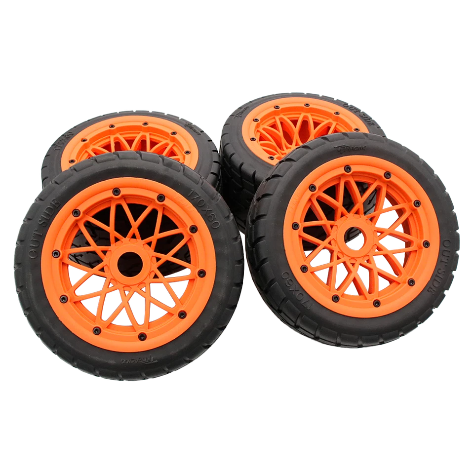 4er-Set Straßenradreifen Mit Nylonfelgen Passt für 1/5 HPI Rovan KM Baja 5B SS - Bild 4 von 4