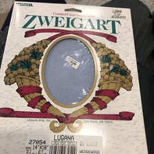 ZWEIGART Cross Stitch Fabric Lugana 25 Count Wedge wood 14 X 18 Sealed