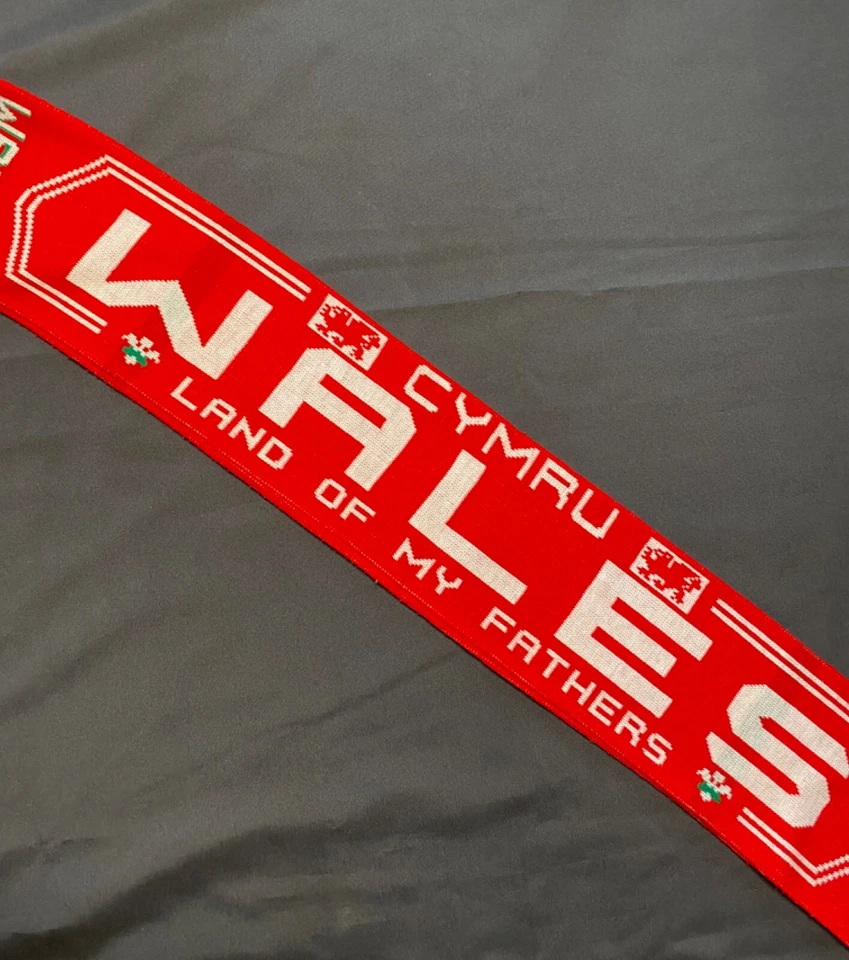 Bufanda de fútbol de la selección nacional de GALES de colección rara talla única Foto 4 de 4