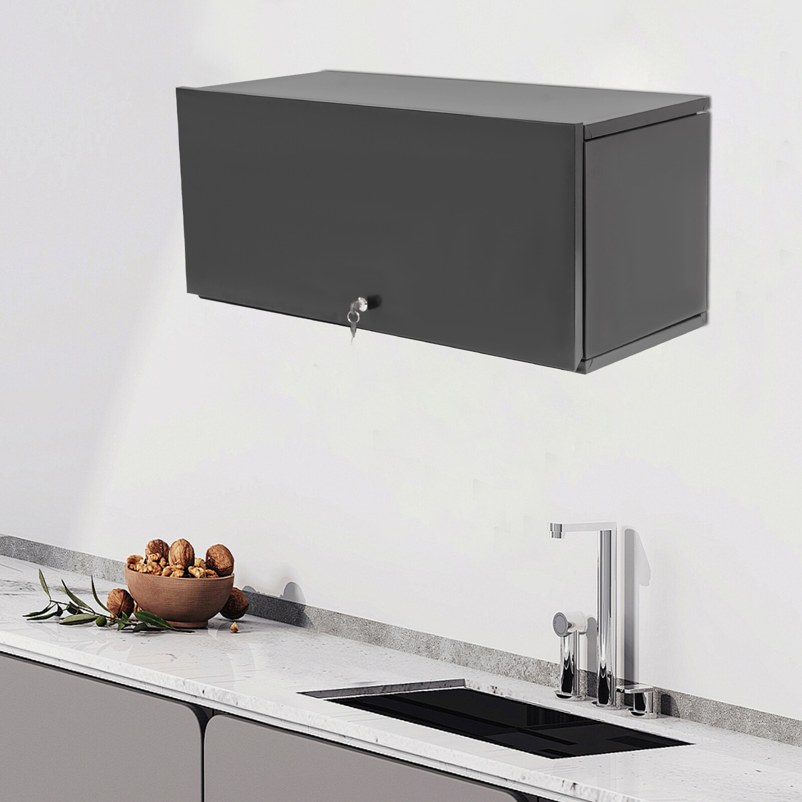 Steel Wall-Mounted Kitchen Storage Cabinet with 1 Drawer