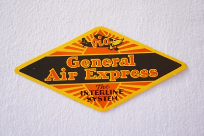 General Air Express Airways Airline Gepäck Label The Interline System