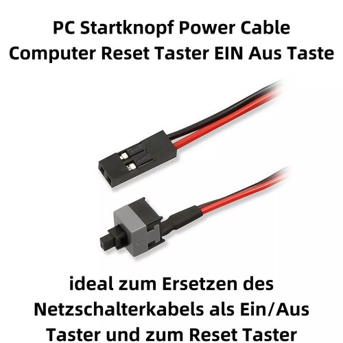 PC Computer Reset SW Taster Power Ein Aus Taste Knopf Schalter Kabel 0,5m - Bild 2 von 3