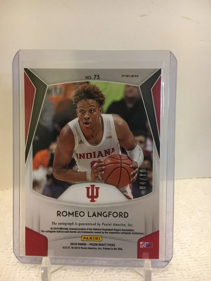 Panini Prizm DRAFT PICKS Romeo Langford Rookie Auto #73 GOLD 04/10 - Image 2 of 2