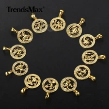 Gold Filled Constellation Horoscope Zodiac Sign Pendant Charm Aries Scorpio