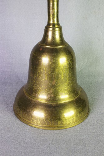 Vintage antike Messing Handglocke - Schule Abendessen Bauernhaus Weihnachten - groß 13" - Bild 3 von 9