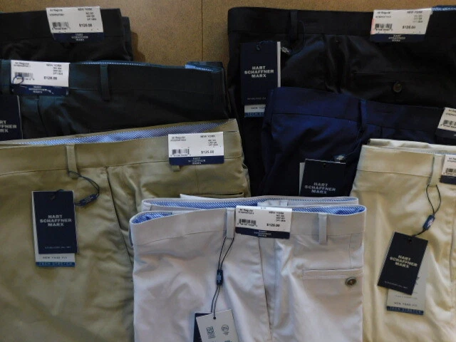 NEW Hart Schaffner & Marx Dress Pant Flat front New York style 42 waist unhemmed