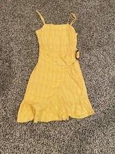 American Eagle Yellow Ruffle Tie Sundress Size XS