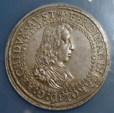 Austria: Archduke Ferdinand Charles 2 Taler ND (1646) UNC Details NGC.