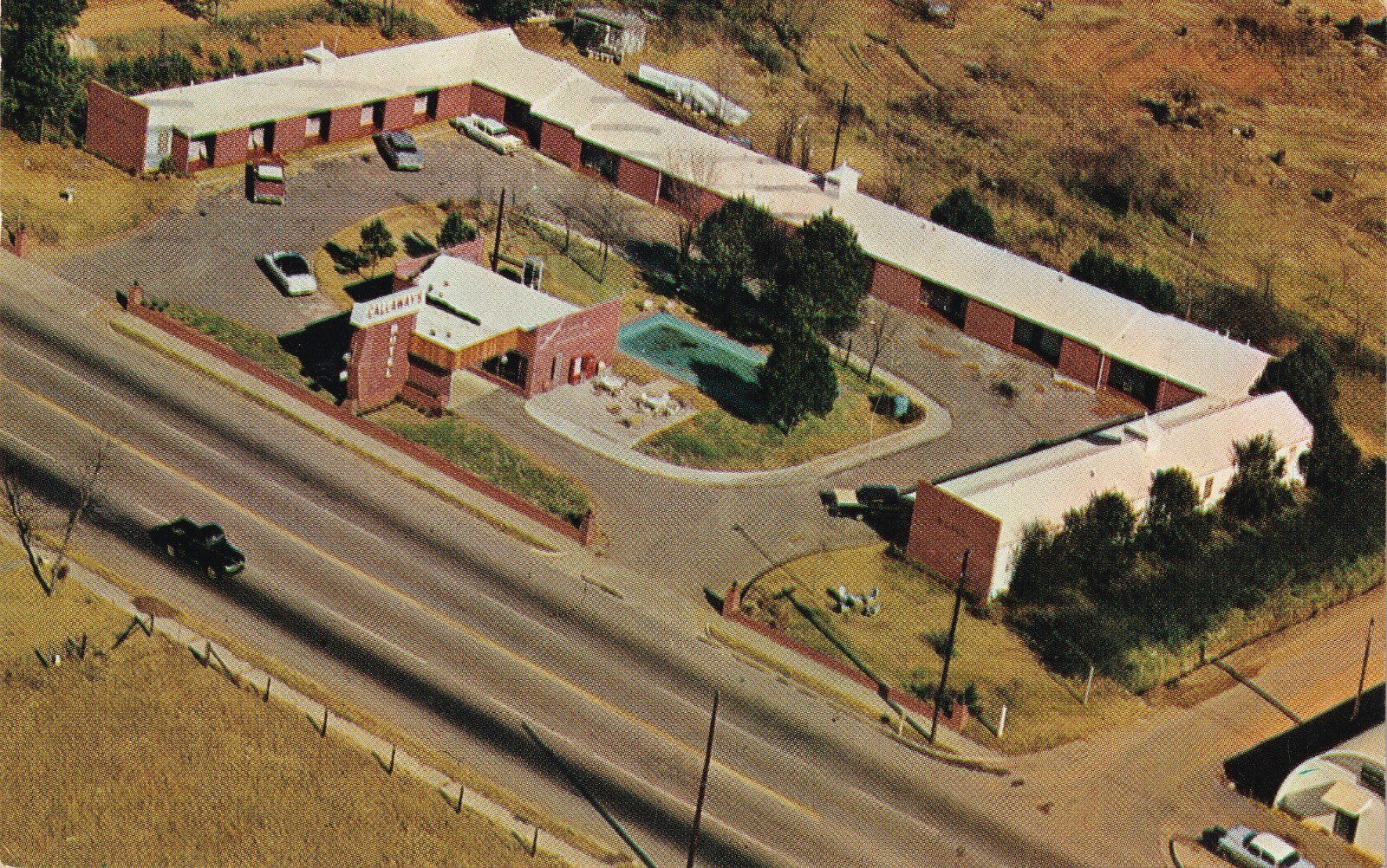 Vintage Chrome Postcard Callaway Motel Griffin Aerial eBay