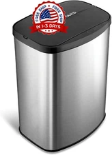 Automatic Garbage Can Motion Sensor Stainless Steel Trashcan Touchless Basura