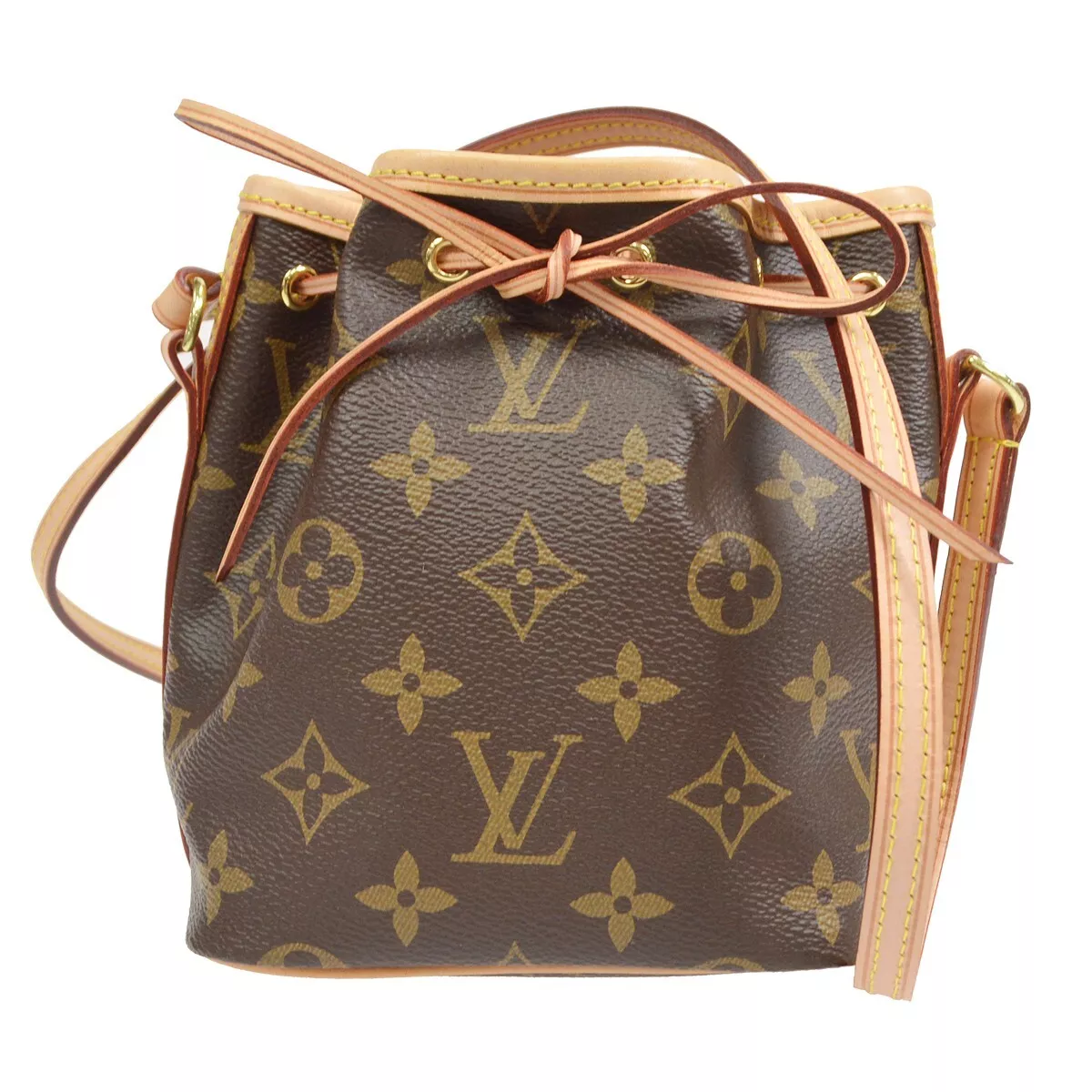 LOUIS VUITTON NANO NOE DRAWSTRING SHOULDER BAG AR0126 MONOGRAM M41346 32614