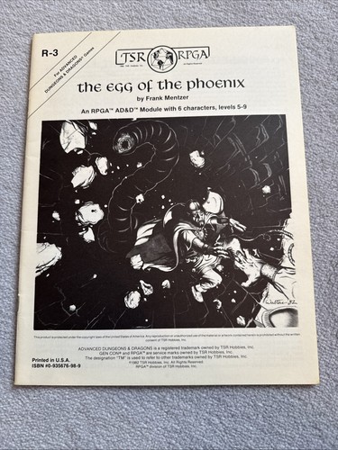 AD&D R3 The Egg Of The Phoenix D&D Module TSR RPGA Frank Mentzer Module VGC - Picture 8 of 22