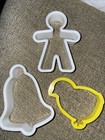 Vintage Cookie Cutters Bell Gingerbread Man Chick Plastic Christmas Easter
