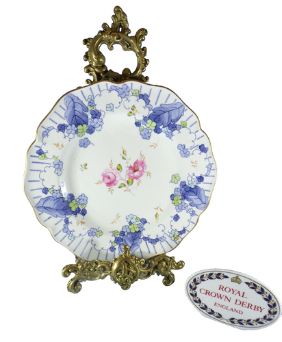 Antique 1900-1919 (Art Nouveau) Crown Derby Floral Pattern Cake Plate 1914 - Picture 2 of 9