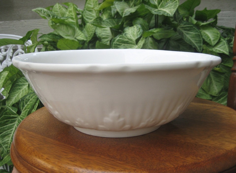 Antique White Ironstone 11 inch Serving Bowl New Jersey China Pottery Co eBay