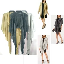 Cejon Double Draped Metallic Sparkle Evening Wrap Ch Color OS New Party Cocktail