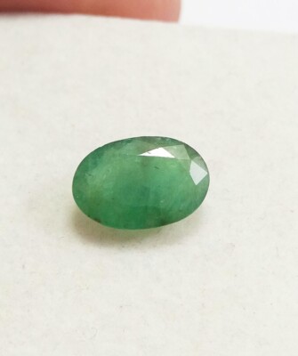 1,77 ct natürlicher sambischer Mine AAA grüner Smaragd ovaler Schliff unbehan...