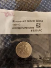 1958-D Roosevelt Dime 10C 90% Silver Average Circulated #839.AC