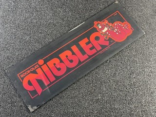 Rock-Ola Nibbler Arcade Game Machine Backglass Marquee Header Panel ORIGINAL