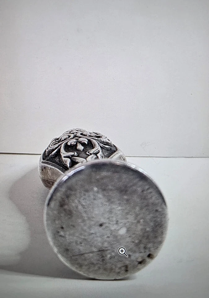 ANTICO TIMBRO PER CERALACCA IN ARGENTO 925 CON MOTIVI FLOREALI - Immagine 4 di 4