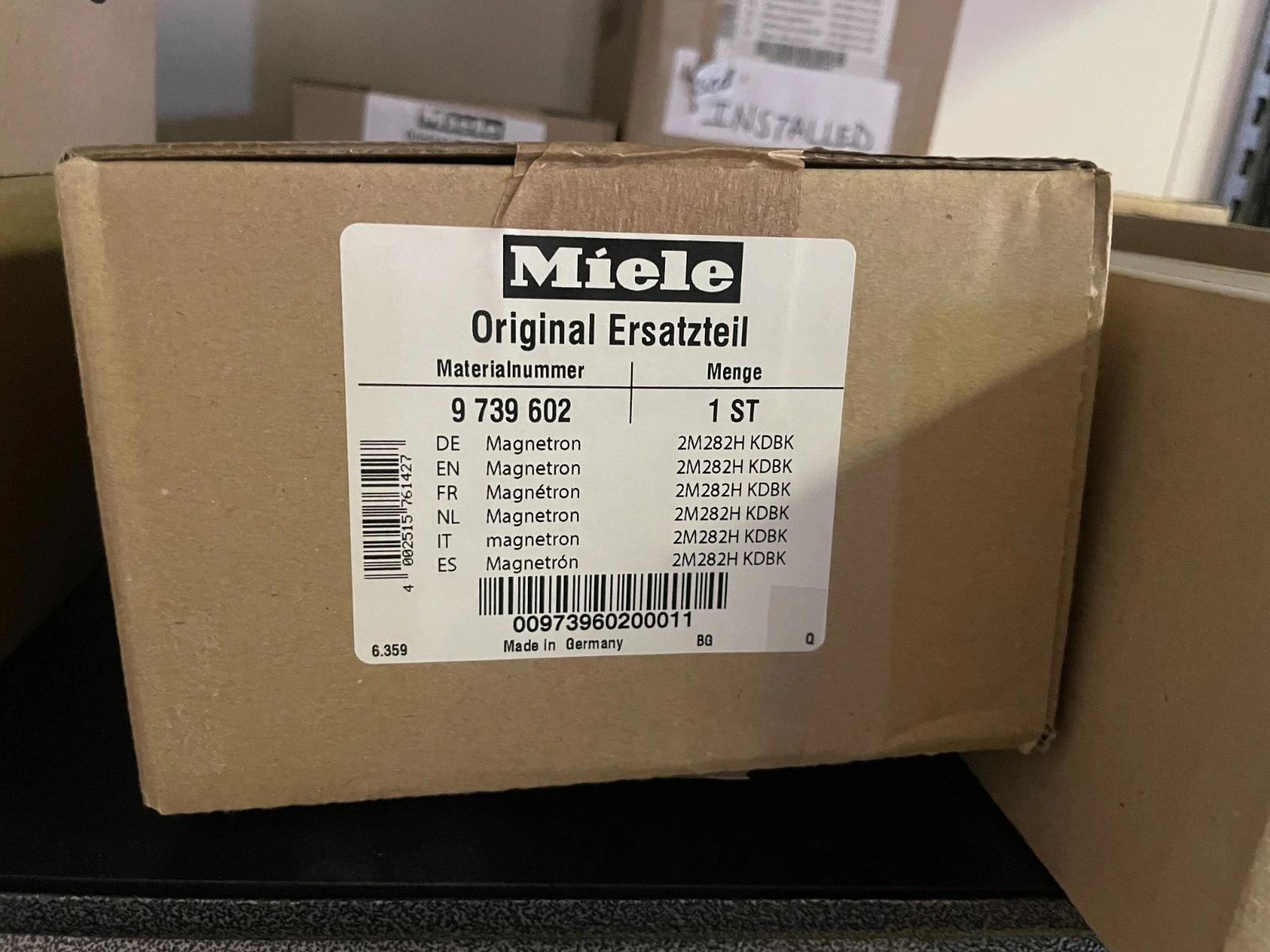 New OEM MIELE MICROWAVE MAGNETRON 9739602 H2 H3