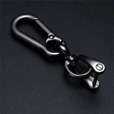 Metal Key Ring Holder Horseshoe Car Keychain Multi-function Keyring, Black
