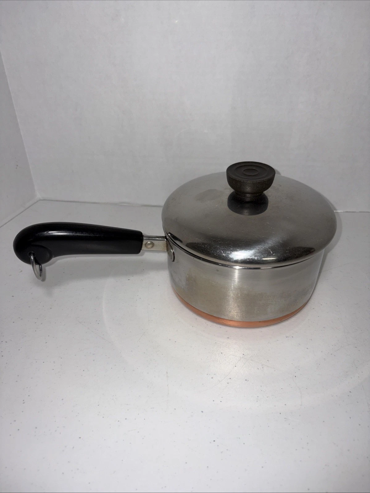 Vintage Revere Ware 1-1/2 QT Sauce Pan ~Copper Clad Bottom w/Lid