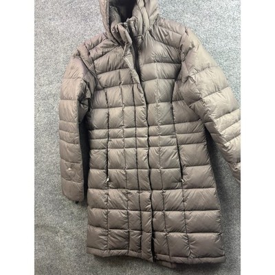 Columbia Puffer Parka Women Size M Brown Omni-Heat Hooded Long Jacket 5848-18