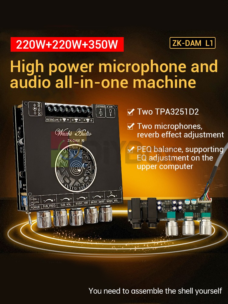 ZK-DAM 2.1Channel Bluetooth Amplifier Board Singing Microphone