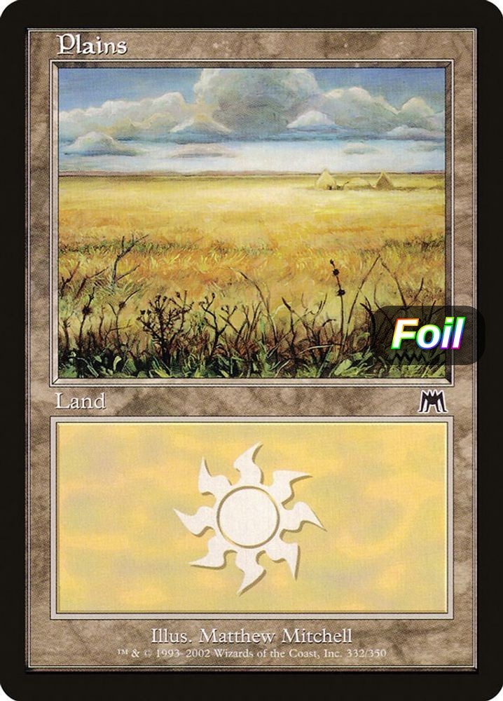 Plains Land FOIL EN 332 MTG Card Onslaught MP